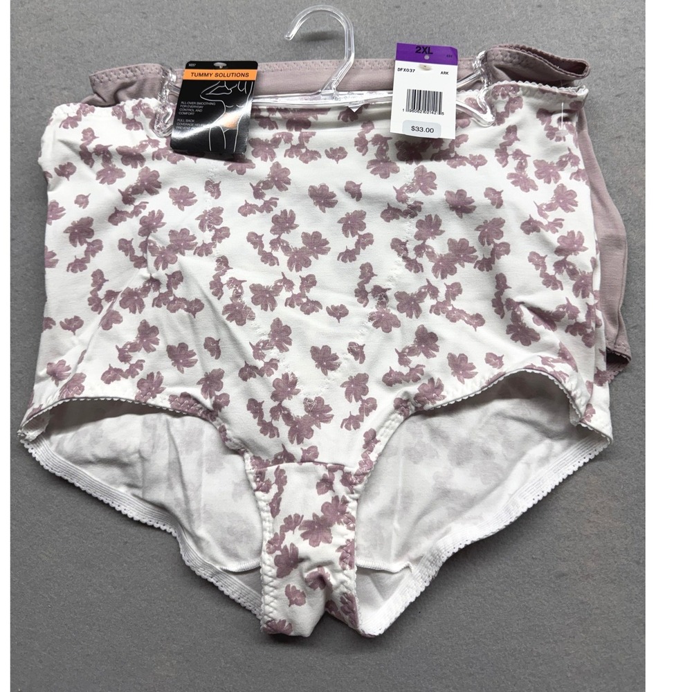 2-Pack Maidenform Tummy‎ Solutions Shaping Brief Panties Women's 2XL Floral NWT